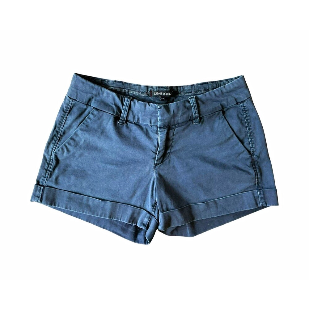 Dear John Hampton Women's Blue Chino Cuffed Shorts Size 28